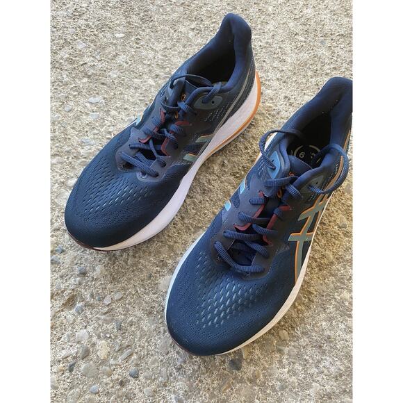 Asics GT-2000 12 Mens 9 Shoes Road Running TrainerBlue Orange - Picture 8 of 12